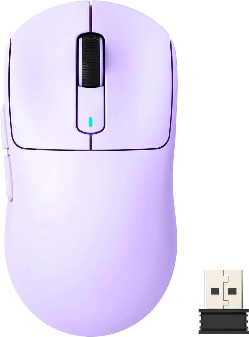 Draadloze Gaming Muis - Wired/2.4G/BT5.4 - Lichtgewicht 49G - PAW3395 - 26000DPI - Lavender van Attack Shark, Paars – cover