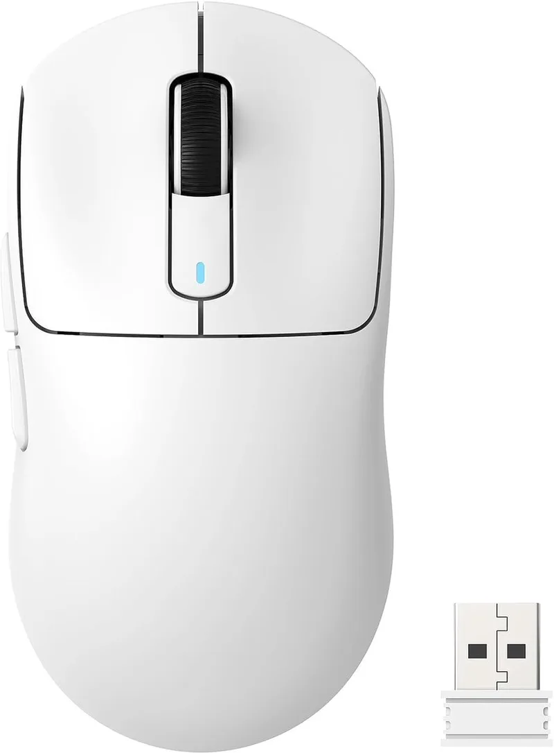 Draadloze Gaming Muis - Wired/2.4G/BT5.4 - Lichtgewicht 49G - PAW3395 - 26000DPI van Attack Shark, Wit – cover