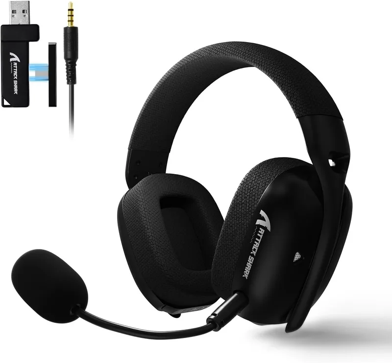 L80 PRO - Gaming Headset - Draadloos - 7.1 Surround Sound - Tri-Mode (2.4G/BT/3.5mm) - Dubbele Microfoon - 40mm Driver - Ultralicht 203g - PC/PS5/Xbox/Switch de Attack Shark, Noir – jaquette