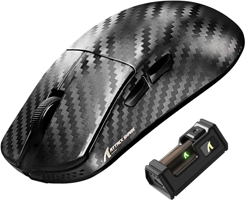 R11 Ultra Draadloze Gaming Muis, Carbon Fiber, 49g - Carbon van Attack Shark, Carbon – cover
