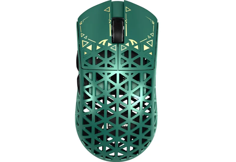 R5 Ultra Carbonfaser Gaming-Maus,39g,8000Hz,42000 DPI,PAW3950MAX Gaming-Maus (2.4G, Bluetooth, kabelgebunden) by Attack Shark, Green – cover