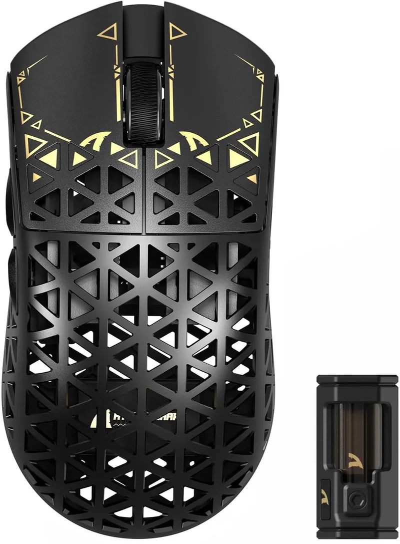 R5 Ultra - Draadloze Gaming Muis - PAW3950 MAX - Koolstof Element - Ultralichte(39g) - Wired/2.4G/BT - 42000DPI - 8Khz - Koolstof van Attack Shark, Zwart – cover