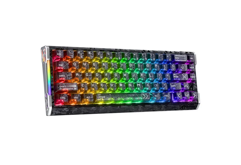 R68 HE 8000Hz Kohlefaser Rapid Trigger Gaming-Tastatur, 0,005mm RT Gaming-Tastatur (CNC-Aluminium,60% RGB Kabelgebunden Hall-Effekt Magnetische Tastatur) by Attack Shark, Black – cover