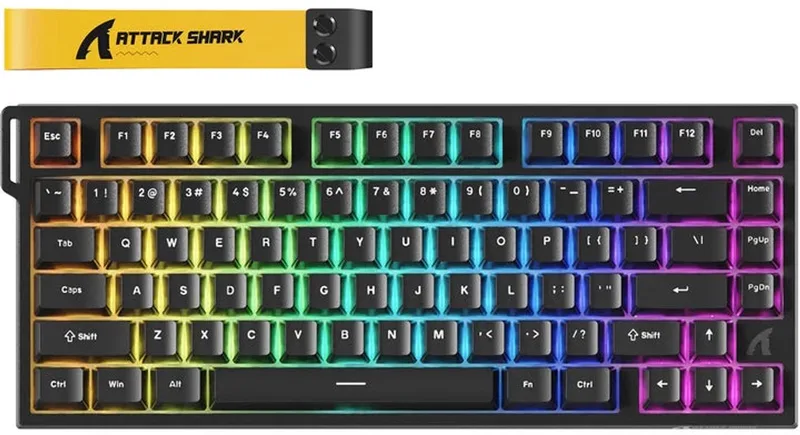 R82 HE - Gaming Toetsenbord - Qwerty - ANSI - 8K Polling de Attack Shark, Noir, US – jaquette