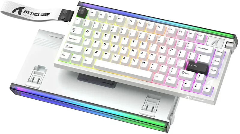 R85 HE Gaming Toetsenbord, Hall Effect, Rapid Trigger, RGB van Attack Shark, Wit – cover
