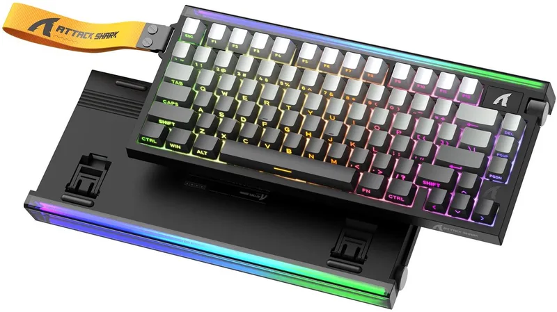 R85 HE Gaming Toetsenbord, Hall Effect, Rapid Trigger, RGB - Zwart/Grijs de Attack Shark, Noir – jaquette