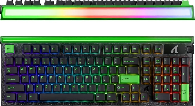 R98HE - Magnetic Switch Wired Gaming Toetsenbord - Carbon Fiber - 98 Keys van Attack Shark, Neon Green – cover