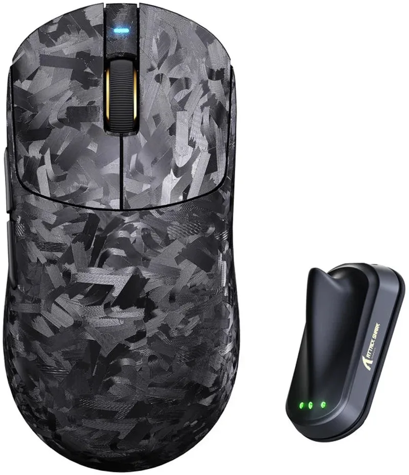 RS3 Ultra Draadloze Gaming Muis, 63g, PAW3955MAX, 8K Polling van Attack Shark, Zwart – cover