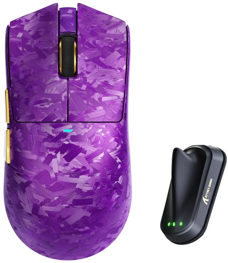 X11 Ultra Gaming Muis - Draadloos - 59g - 42000 DPI by Attack Shark, Purple – cover