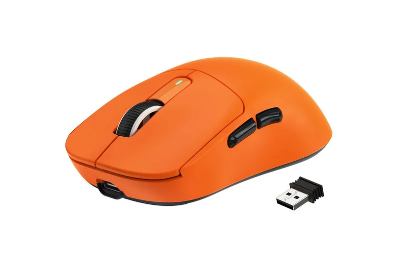 X3 Kabellose Gaming-Maus, 49g Ultraleicht, PAW3395 Gaming-Maus (2.4G, Bluetooth, kabelgebunden, 200H) van Attack Shark, Oranje – cover