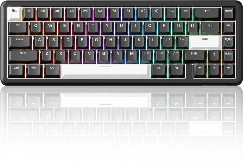 X65 HE - Gaming Keyboard (Toetsenbord) - 60% - 8000Hz - 0.125ms - 0.01mm Rapid Trigger - Magnetisch - RGB - PBT - 66 Toetsen - Side-Printed - Zwart by Attack Shark, Black – cover