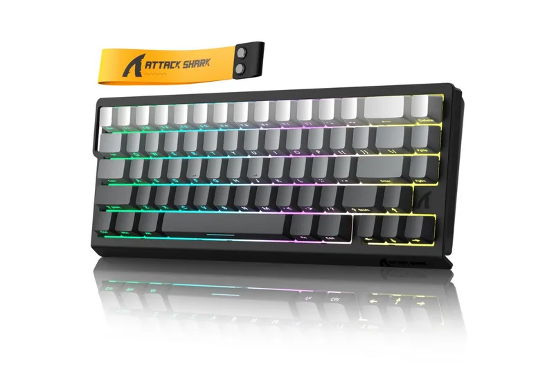 X68 HE 8KHz Rapid Trigger Gaming-Tastatur, 0,01mm,RGB Gaming-Tastatur (Kabelgebunden Hall-Effekt Magnetische Tastatur) de Attack Shark, Gris – jaquette