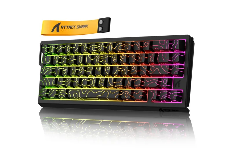 X68 HE 8KHz Rapid Trigger Gaming-Tastatur, 0,01mm,RGB Gaming-Tastatur (Kabelgebunden Hall-Effekt Magnetische Tastatur) van Attack Shark, Zwart – cover
