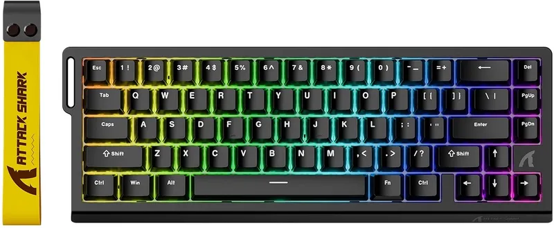 X68 HE Gaming Toetsenbord, Hall Effect, Compact 66 Toetsen van Attack Shark, Zwart – cover