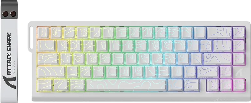 X68 HE - Rapid Trigger - Hall Effect - 8000Hz - 0.01mm RT - Magnetisch Gaming Toetsenbord - RGB - 60% - QWERTY - Wired by Attack Shark, White, US – cover