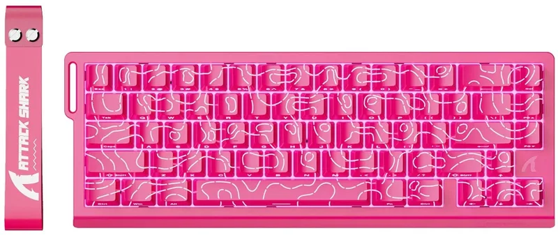 X68 HE - Rapid Trigger - Hall Effect - 8000Hz - 0.01mm RT - Magnetisch Gaming Toetsenbord - RGB - 60% - Wired - Roze Side Printed van Attack Shark, Roze, US – cover