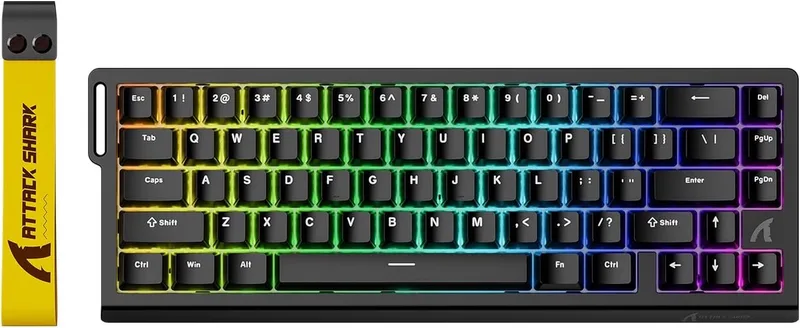 X68 HE - Rapid Trigger - Hall Effect - 8000Hz - 0.01mm RT - Magnetisch Gaming Toetsenbord - RGB - 60% - QWERTY - Wired van Attack Shark, Zwart, US – cover