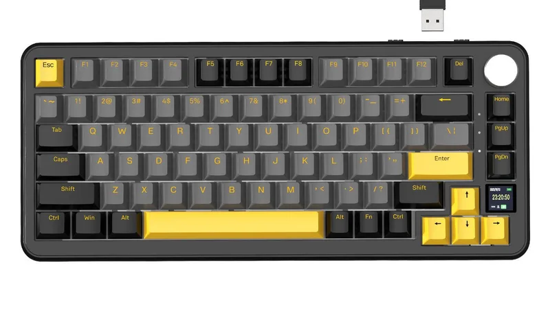 X85PRO Mechanische Tastatur mit drei Modi,TFT-Bildschirm Gaming-Tastatur (75 % CNC-Knopf, 5-lagige Polsterung, Hot-Swap-Linearschalter, RGB) de Attack Shark, Noir – jaquette