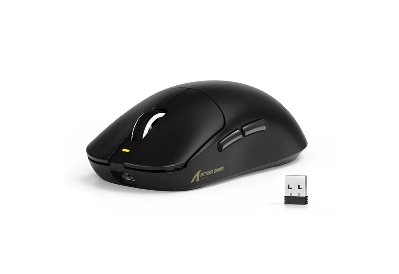 X8SE Kabellose Maus,55 g ultraleicht,ür große Hände,80 Mio. Klicks Gaming-Maus (2.4Ghz, Bluetooth, USB-C, 25.000 DPI.Ultra-Light) van Attack Shark, Zwart – cover