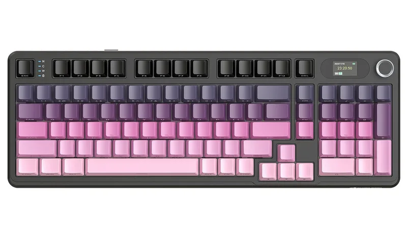 X98PRO Tri-Mode Gasket Mechanische Gaming-Tastatur Gaming-Tastatur (LED-Farbbildschirm und CNC-Knopf,RGB,4000 mAh) van Attack Shark, Zwart – cover