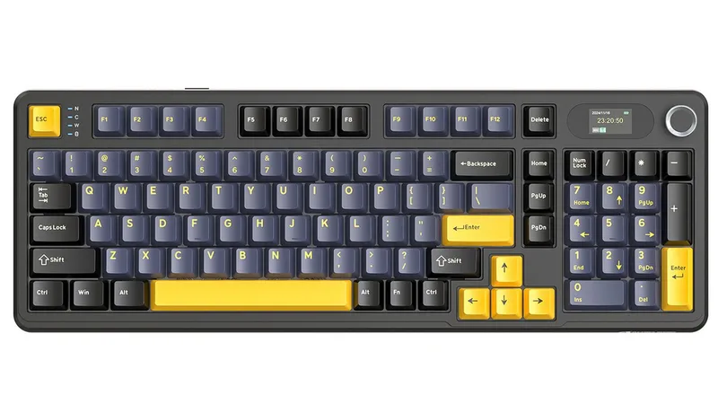 X98PRO Tri-Mode Gasket Mechanische Gaming-Tastatur Gaming-Tastatur (LED-Farbbildschirm und CNC-Knopf,RGB,4000 mAh) van Attack Shark, Zwart – cover