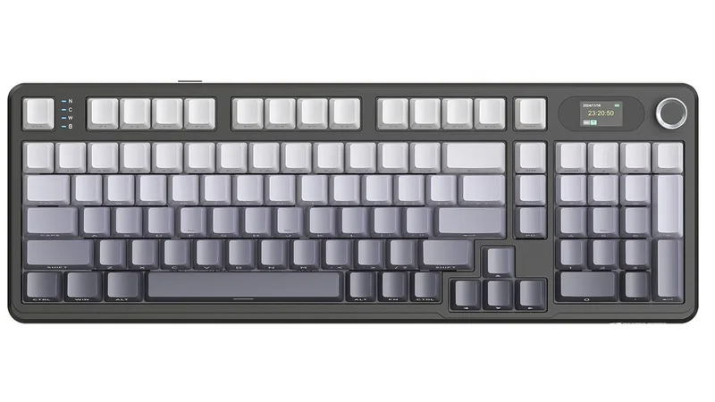 X98PRO Tri-Mode Gasket Mechanische Gaming-Tastatur Gaming-Tastatur (LED-Farbbildschirm und CNC-Knopf,RGB,4000 mAh) van Attack Shark, Grijs – cover