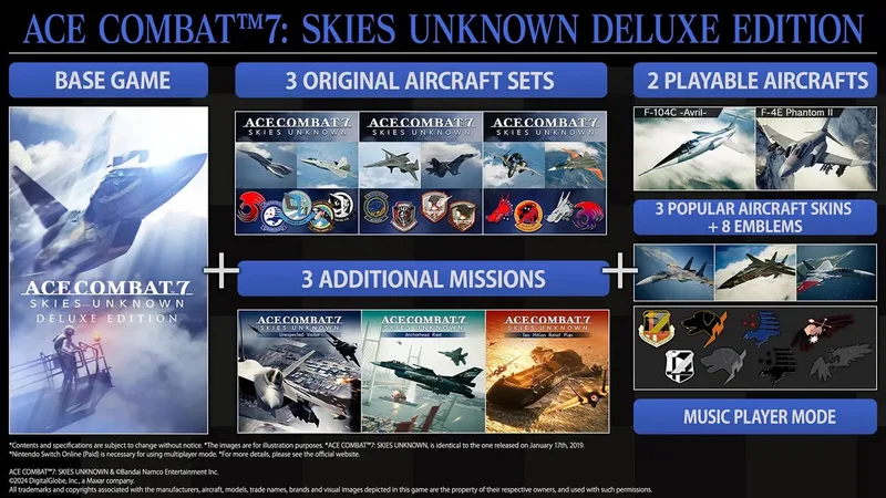 Ace Combat 7 Skies Unknown - Deluxe Edition van Bandai Namco Entertainment, Nintendo Switch – cover