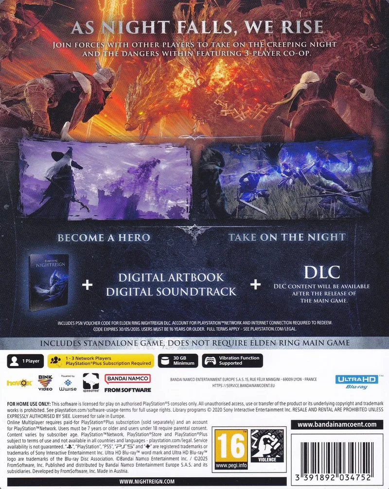 Elden Ring Nightreign - Seekers Edition de Bandai Namco Entertainment, PS5 – jaquette