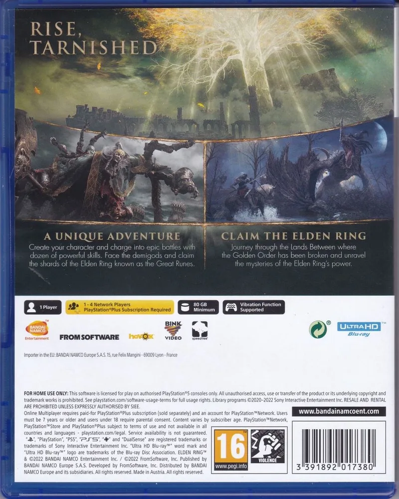 Elden Ring van Bandai Namco Entertainment, PS5 – cover