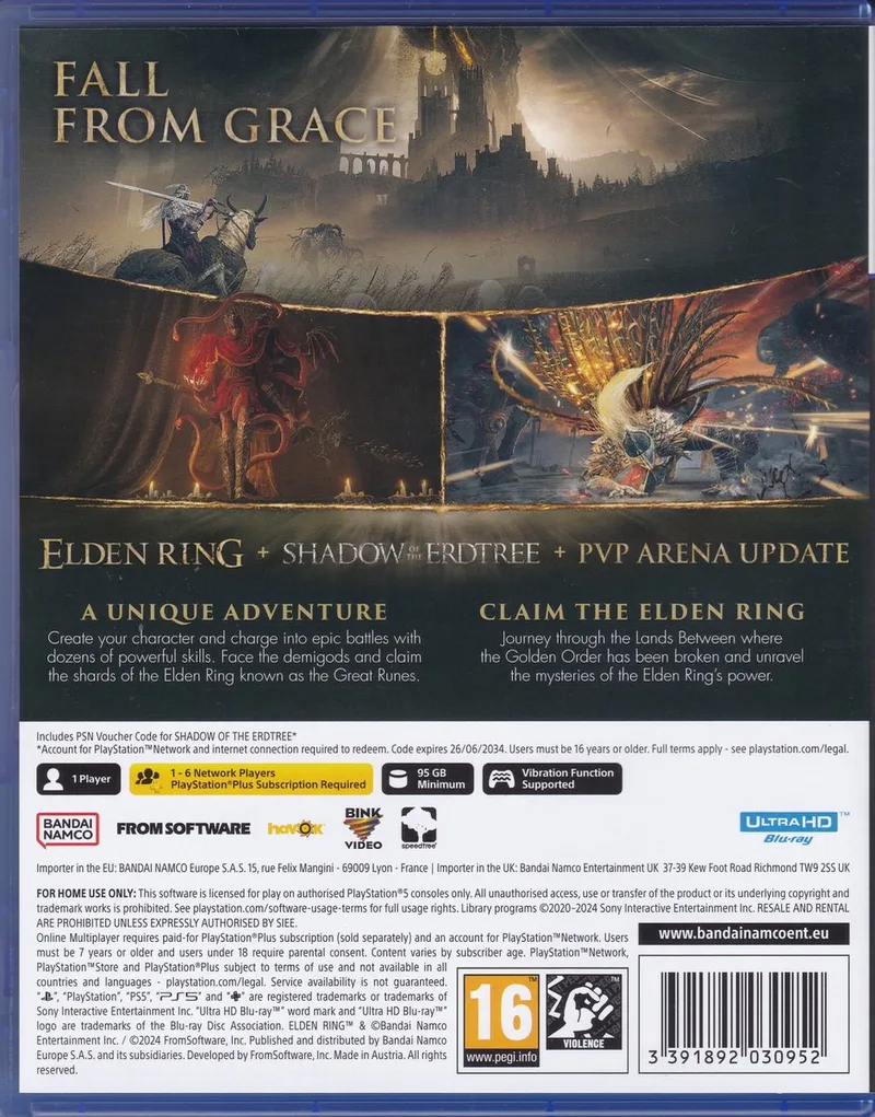 Elden Ring: Shadow of The Erdtree Edition by Bandai Namco Entertainment, PS5 – cover