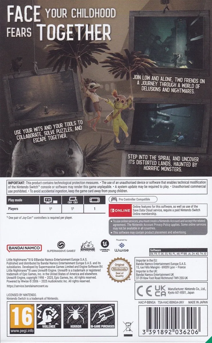 Little Nightmares 3 van Bandai Namco Entertainment, Nintendo Switch – cover