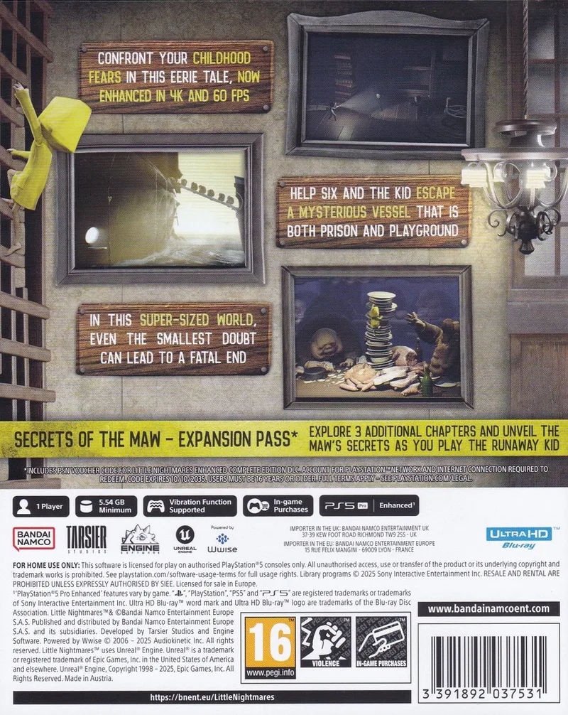 Little Nightmares - Enhanced Edition - Complete Edition by Bandai Namco Entertainment, PS5 – cover