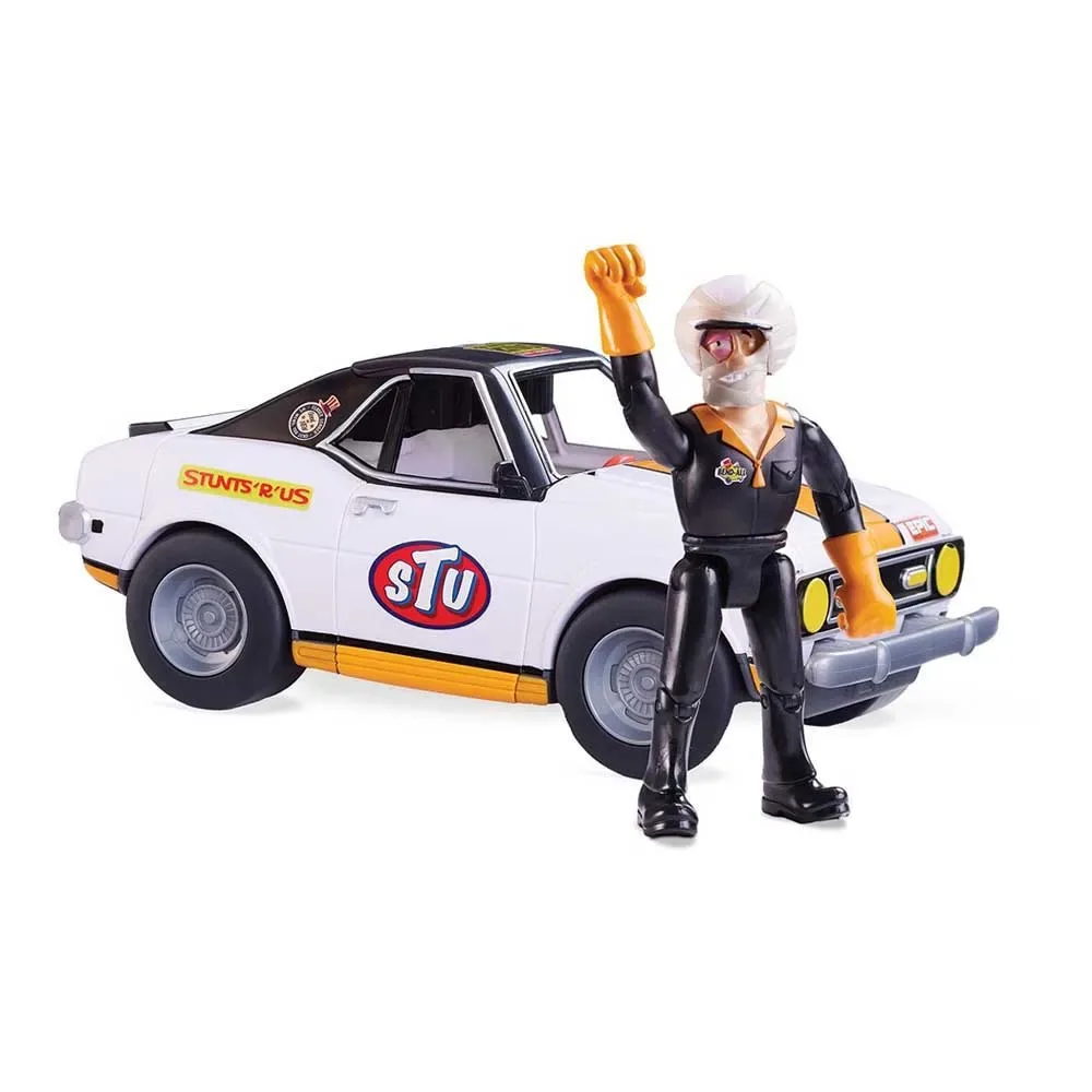 Race Ace Stuntman-figur Med Stuntbil från Bandai – omslag