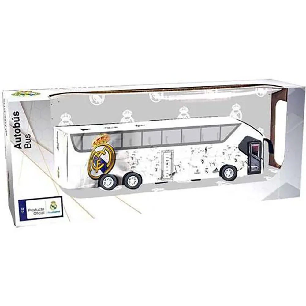 Bus Real Madrid Cf Retrofriction Avec Ouverture Des Portes Latérales Échelle 1:50 de Bandai – jaquette