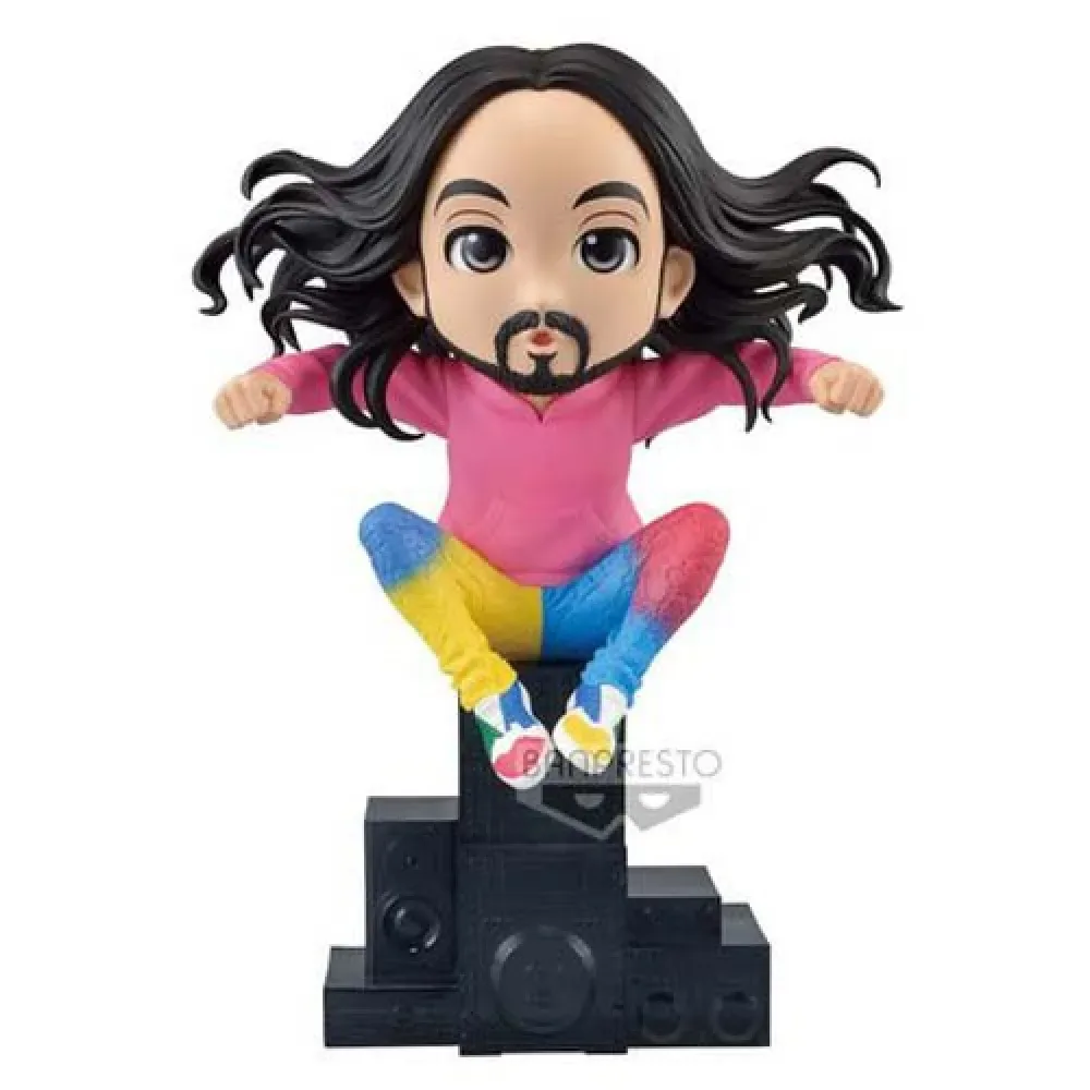 Steve Aoki Qposket-figur från Bandai – omslag