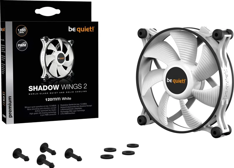Shadow Wings 2 PWM - Case Fan - 120mm by be quiet!, White – cover