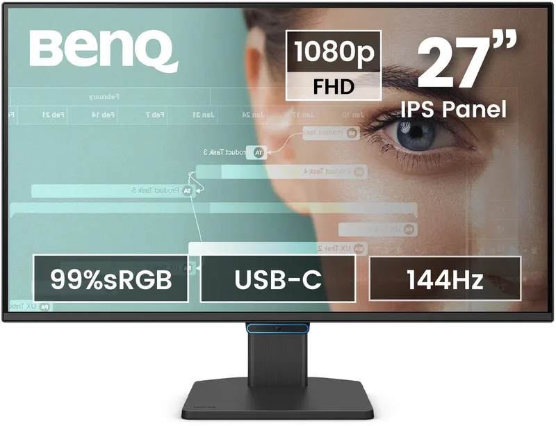 Full HD 27 inch Monitor GW2790C - 144Hz - IPS Eyecare Beeldscherm - 1920x1080p - 99% sRGB - Native Contrast 1500:1 - 1 x USB-C - 1x HDMDI - 1 x DP port - 2 x 2W Speakers van BenQ, Zwart – cover