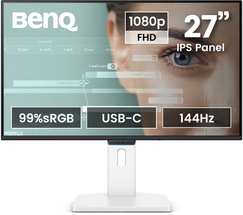 GW2790TC EyeCare monitor 27 inch - IPS 1080p beeldscherm - FHD - Eye-Care - 144Hz verversingssnelheid - 1 x USB-C - 1 x HDMI - 1 x Display Port - 5 ms - Ergo Design - In hoogte verstelbaar - Native contrast 1500:1 van BenQ, Zwart, Wit – cover