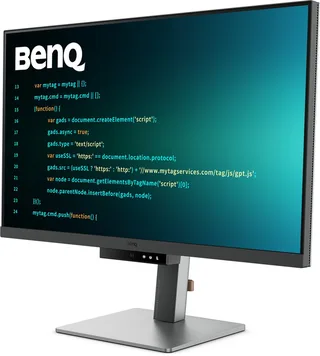 RD320U 32” 4K Eye-Care Programmeermonitor met 2000:1 contrastratio - Nano Matte Panel - MoonHalo - 90W USB-C - Codeermodi - Night Hours Protection - Ergonomisch design- Eye Care-technologie fra BenQ, Sort – cover 1 af 2