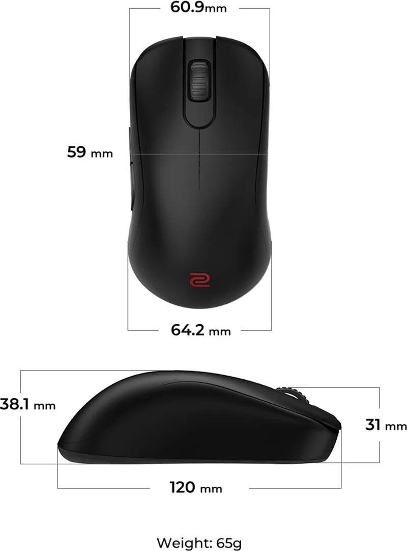 S2-DW 4K draadloze muis voor e-sports - Sportwetenschap - verbeterde 4K receiver - 65 g - Symmetrisch - Geen driver nodig - 3950 sensor - 4K pollingrate van BenQ, Zwart – cover