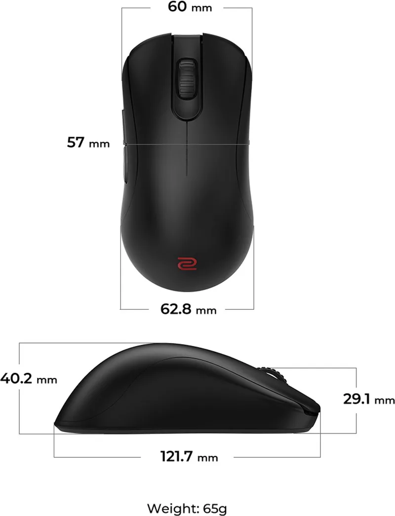 ZA13-DW 4K draadloze muis voor e-sports - Sports Science - Verbeterde 4K-receiver - 65 g - Symmetrisch - Geen driver nodig - 3950 sensor - 4K pollingrate de BenQ, Noir – jaquette