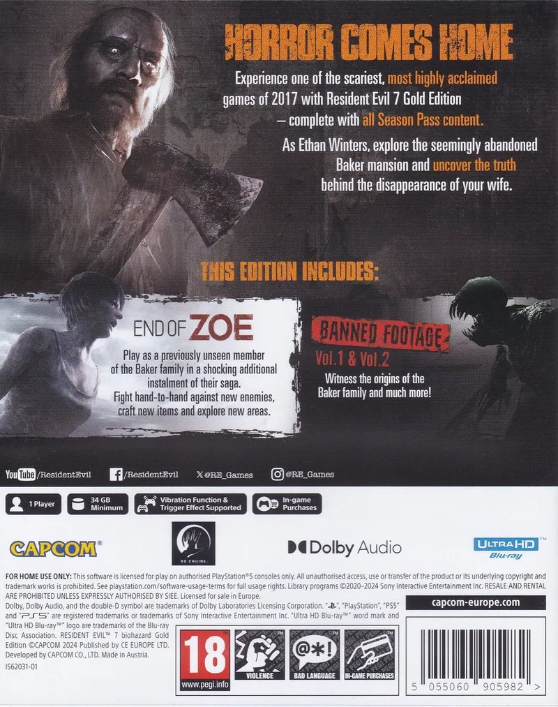 Resident Evil Biohazard - Gold Edition van Capcom, PS5 – cover