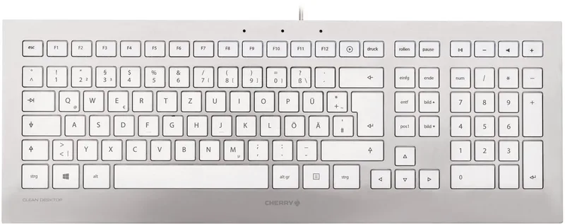 STRAIT 3.0 - Toetsenbord - USB - VS - wit zilverkleurig van Cherry, Zilver, Wit, US – cover