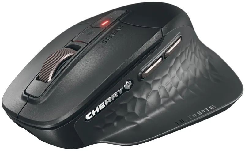 Stream mouse ultimate muis Universeel Rechtshandig RF Wireless + Bluetooth + USB Type-C 4000 DPI van Cherry, Zwart – cover