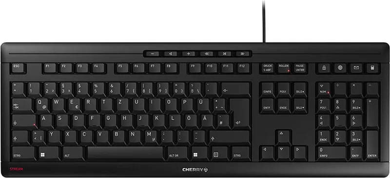 STREAM toetsenbord USB Zwart van Cherry, Zwart, DE – cover