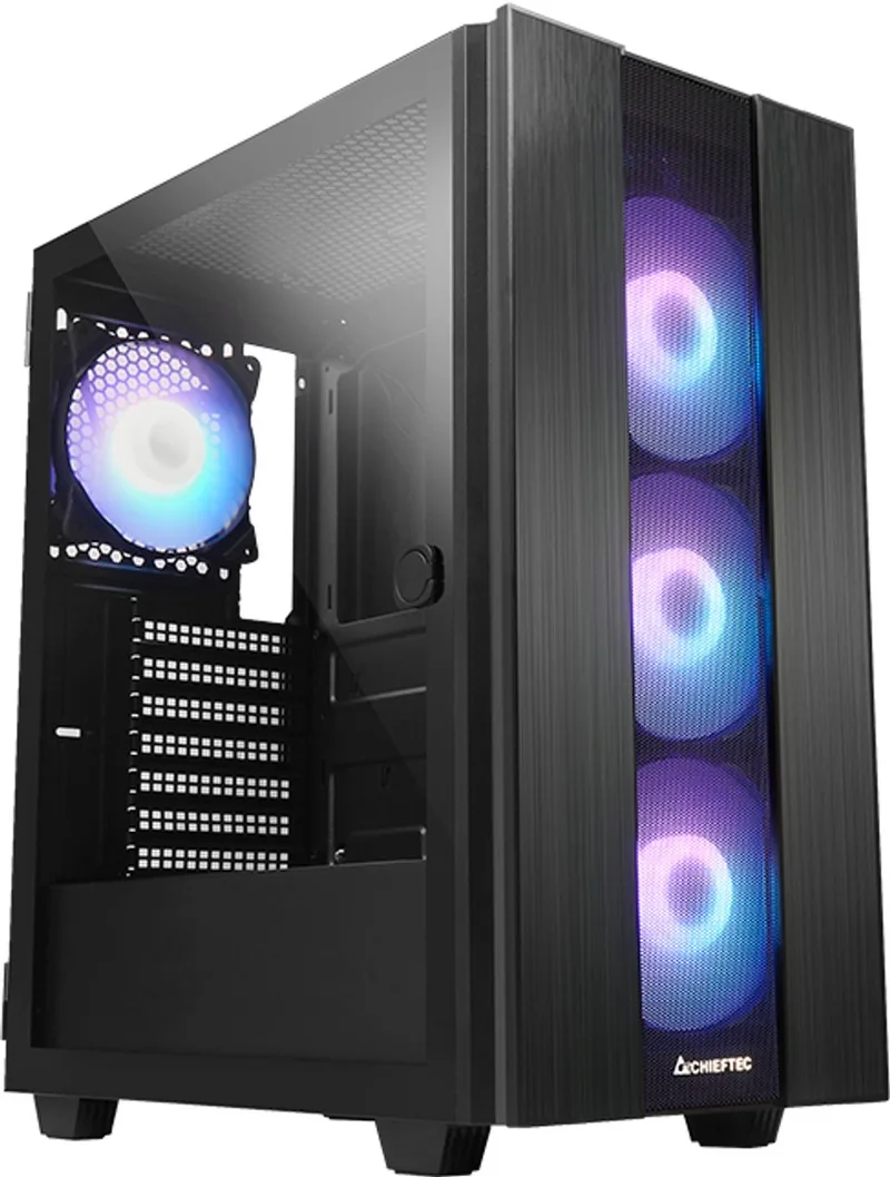 HUNTER 2 serie - ATX Behuizing - ARGB - Geharde Glaspaneel de Chieftec, Noir – jaquette