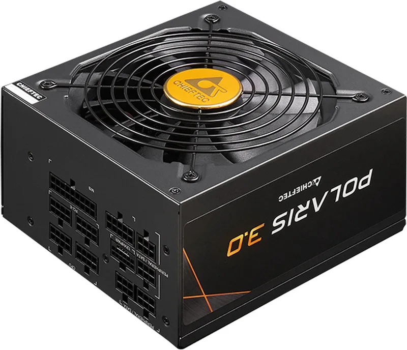 POLARIS 3.0 1250W - ATX12V 3.0 - 80 Plus Gold - 1250 Watt - Modulair - 100-240V - Actieve PFC - PCIe 5.0 - 135mm FDB Fan de Chieftec, Noir – jaquette