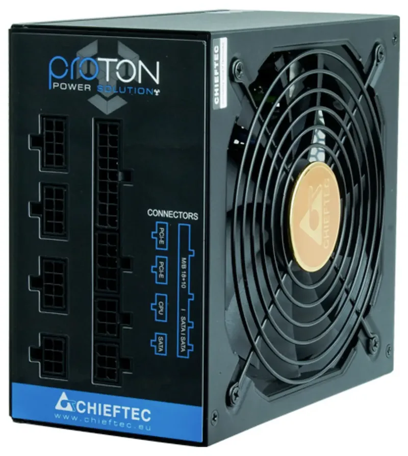 Proton Series Voeding - 850 Watt - 140 mm - ATX - 80 Plus 80 PLUS Bronze by Chieftec, Black – cover