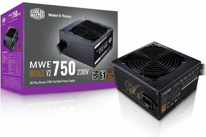 MWE 750 Bronze V2 230V - Interne voeding - PSU - 750W - Cybenetics ETA Silver (230V) - Niet-modulair - Zwart de Cooler Master – jaquette