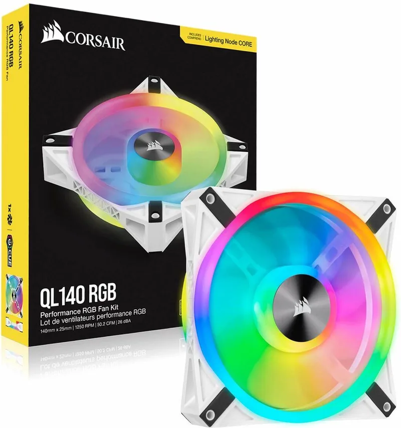 Box Ventilator Corsair iCUE QL140 de Corsair, Rgb – jaquette
